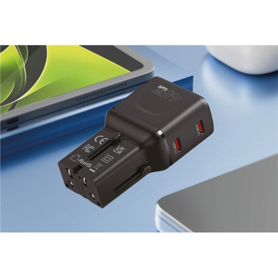 Adaptor de Călătorie Universal Mobile Origin, 45W, Prize EU/US/UK/AU, PW26, Negru Adaptor de Călătorie Universal Mobile Origin, 45W, Prize EU/US/UK/AU, PW26, Negru (Incarcatoare, MO-PW26-BLK) by www.silkase.ro
