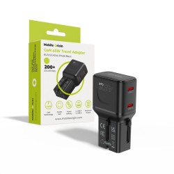 Adaptor de Călătorie Universal Mobile Origin, 45W, Prize EU/US/UK/AU, PW26, Negru