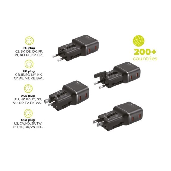 Adaptor de Călătorie Universal Mobile Origin, 45W, Prize EU/US/UK/AU, PW26, Negru Adaptor de Călătorie Universal Mobile Origin, 45W, Prize EU/US/UK/AU, PW26, Negru (Incarcatoare, MO-PW26-BLK) by www.silkase.ro