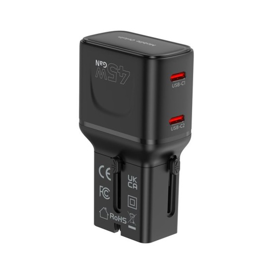 Adaptor de Călătorie Universal Mobile Origin, 45W, Prize EU/US/UK/AU, PW26, Negru Adaptor de Călătorie Universal Mobile Origin, 45W, Prize EU/US/UK/AU, PW26, Negru (Incarcatoare, MO-PW26-BLK) by www.silkase.ro