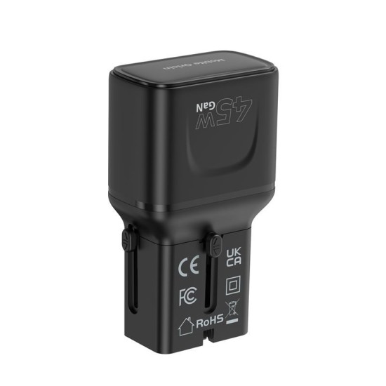 Adaptor de Călătorie Universal Mobile Origin, 45W, Prize EU/US/UK/AU, PW26, Negru Adaptor de Călătorie Universal Mobile Origin, 45W, Prize EU/US/UK/AU, PW26, Negru (Incarcatoare, MO-PW26-BLK) by www.silkase.ro