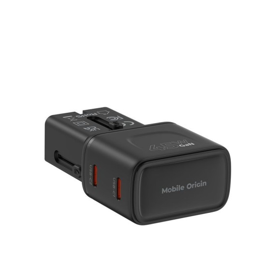 Adaptor de Călătorie Universal Mobile Origin, 45W, Prize EU/US/UK/AU, PW26, Negru Adaptor de Călătorie Universal Mobile Origin, 45W, Prize EU/US/UK/AU, PW26, Negru (Incarcatoare, MO-PW26-BLK) by www.silkase.ro