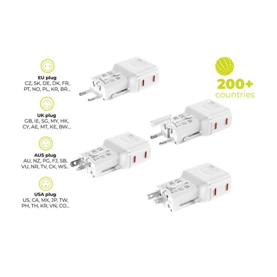 Adaptor de Călătorie Universal Mobile Origin, 45W, EU/US/UK/AU PW26, Alb Adaptor de Călătorie Universal Mobile Origin, 45W, EU/US/UK/AU PW26, Alb (Incarcatoare, MO-PW26-WHT) by www.silkase.ro