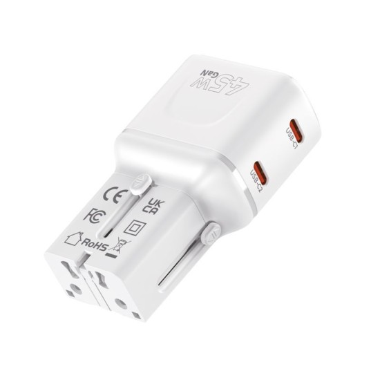Adaptor de Călătorie Universal Mobile Origin, 45W, EU/US/UK/AU PW26, Alb Adaptor de Călătorie Universal Mobile Origin, 45W, EU/US/UK/AU PW26, Alb (Incarcatoare, MO-PW26-WHT) by www.silkase.ro
