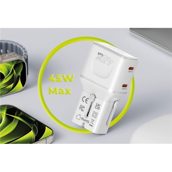 Adaptor de Călătorie Universal Mobile Origin, 45W, EU/US/UK/AU PW26, Alb Adaptor de Călătorie Universal Mobile Origin, 45W, EU/US/UK/AU PW26, Alb (Incarcatoare, MO-PW26-WHT) by www.silkase.ro