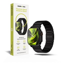 Curea Mobile Origin Titanium Band Modena pentru Apple Watch Ultra 49mm, Neagră