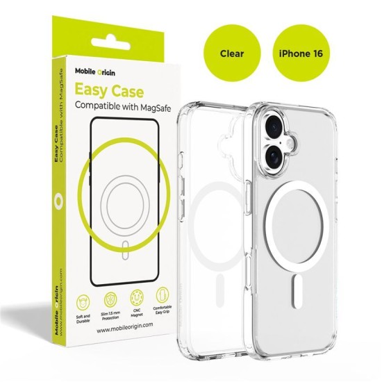 Husă de Protecție Mobile Origin Hybrid MagSafe pentru iPhone 16, Transparentă Husă de Protecție Mobile Origin Hybrid MagSafe pentru iPhone 16, Transparentă (iPhone 16, MO-HYCL-IP16) by www.silkase.ro