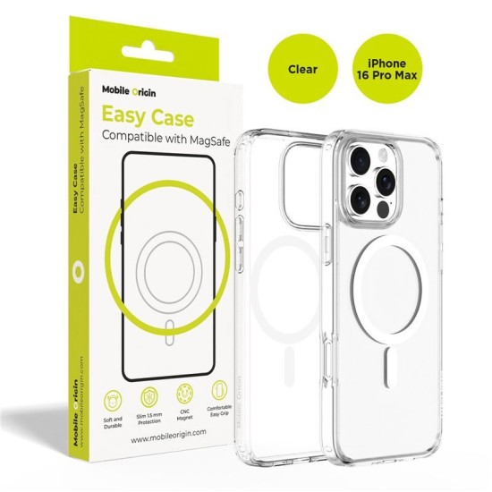 Husă Mobile Origin Hybrid MagSafe pentru iPhone 16 Pro Max, Transparentă Husă Mobile Origin Hybrid MagSafe pentru iPhone 16 Pro Max, Transparentă (iPhone 16 Pro Max, MO-HYCL-IP16PM) by www.silkase.ro