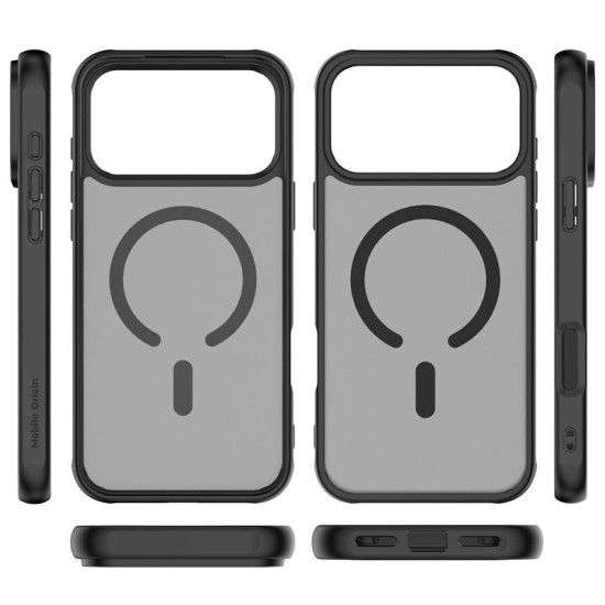Husa Mobile Origin Hybrid MagSafe pentru iPhone 17 Pro Max, Matte Black (iPhone 17 Pro Max, MO-HYBL-IP17PM) by www.silkase.ro