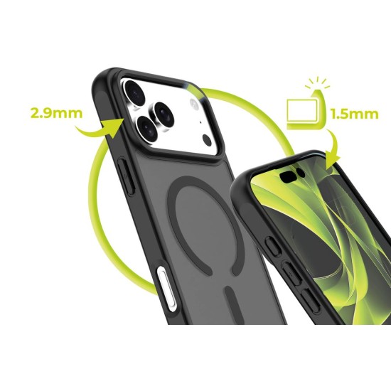 Husa Mobile Origin Hybrid MagSafe pentru iPhone 17 Pro Max, Matte Black (iPhone 17 Pro Max, MO-HYBL-IP17PM) by www.silkase.ro