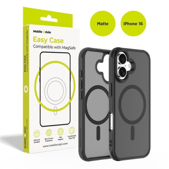 Husă Mobile Origin Hybrid MagSafe pentru iPhone 16, Matte Black Husă Mobile Origin Hybrid MagSafe pentru iPhone 16, Matte Black (iPhone 16, MO-HYBL-IP16) by www.silkase.ro