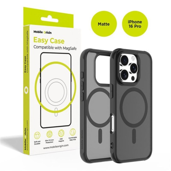 Husa Mobile Origin Hybrid MagSafe pentru iPhone 16 Pro, Matte Black (iPhone 16 Pro, MO-HYBL-IP16P) by www.silkase.ro