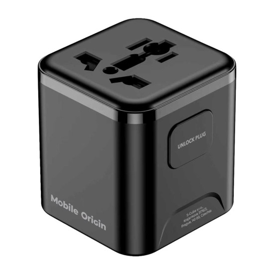 Adaptor Universal de Călătorie Mobile Origin PW30, EU/UK/US/AUS, Negru (Incarcatoare, MO-UTRA-PW30-BLK) by www.silkase.ro