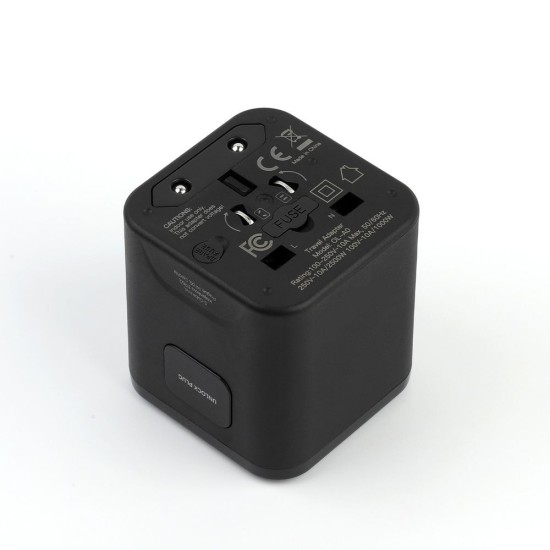 Adaptor Universal de Călătorie Mobile Origin PW30, EU/UK/US/AUS, Negru (Incarcatoare, MO-UTRA-PW30-BLK) by www.silkase.ro