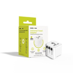 Adaptor de Voiaj Universal Mobile Origin PW30, EU/UK/US/AUS, Alb