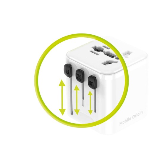 Adaptor de Voiaj Universal Mobile Origin PW30, EU/UK/US/AUS, Alb Adaptor de Voiaj Universal Mobile Origin PW30, EU/UK/US/AUS, Alb (Incarcatoare, MO-UTRA-PW30-WHT) by www.silkase.ro