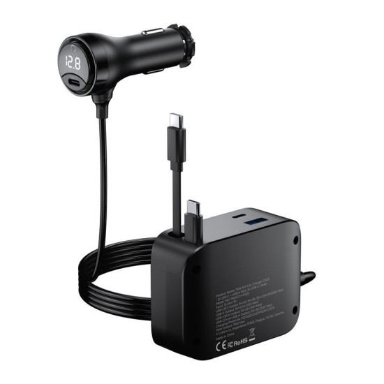 Încărcător Auto 5în1 Mobile Origin CA23, 75W, 2x USB-C, USB-A, 2 Cabluri USB-C (Accesorii auto, MO-75WCCH-CA23) by www.silkase.ro