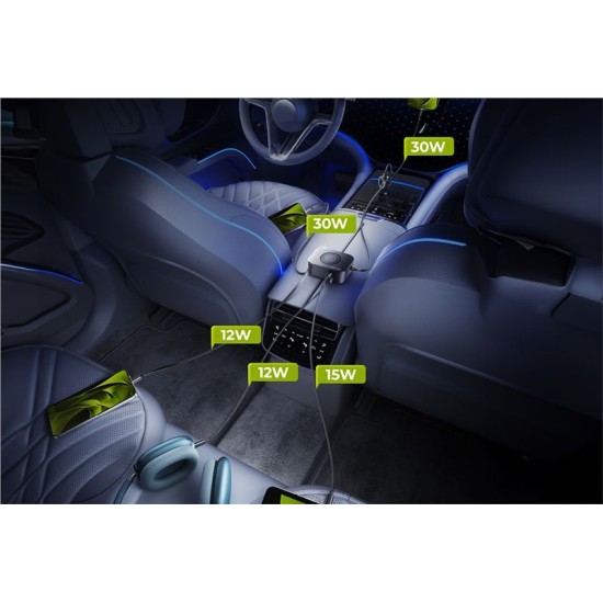 Încărcător Auto 5în1 Mobile Origin CA23, 75W, 2x USB-C, USB-A, 2 Cabluri USB-C (Accesorii auto, MO-75WCCH-CA23) by www.silkase.ro