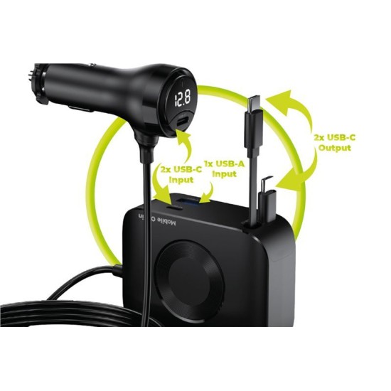 Încărcător Auto 5în1 Mobile Origin CA23, 75W, 2x USB-C, USB-A, 2 Cabluri USB-C (Accesorii auto, MO-75WCCH-CA23) by www.silkase.ro