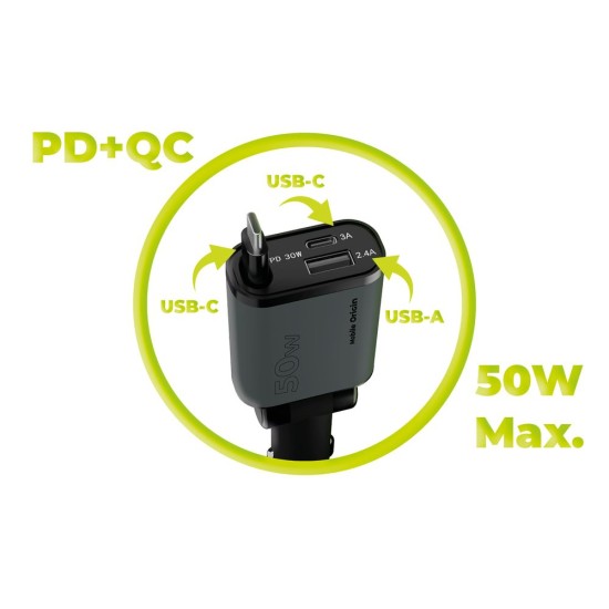 Incarcator Auto 3in1 Mobile Origin CA27, 50W, USB-C + USB-A si Cablu USB-C Inclus Incarcator Auto 3in1 Mobile Origin CA27, 50W, USB-C + USB-A si Cablu USB-C Inclus (Accesorii auto, MO-CCH-CA27) by www.silkase.ro