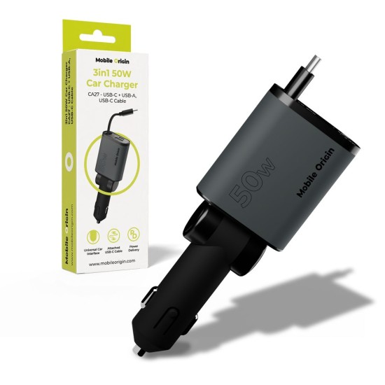Incarcator Auto 3in1 Mobile Origin CA27, 50W, USB-C + USB-A si Cablu USB-C Inclus Incarcator Auto 3in1 Mobile Origin CA27, 50W, USB-C + USB-A si Cablu USB-C Inclus (Accesorii auto, MO-CCH-CA27) by www.silkase.ro