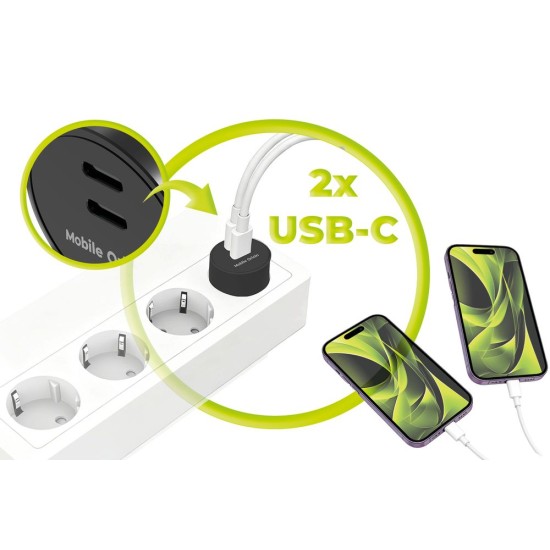 Încărcător de rețea Mobile Origin 30W Charger Plug PW33, 2x USB-C, Negru (Încărcătoare Rețea, MO-PW33-BLK) by www.silkase.ro