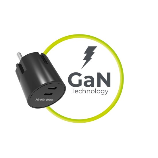 Încărcător de rețea Mobile Origin 30W Charger Plug PW33, 2x USB-C, Negru (Încărcătoare Rețea, MO-PW33-BLK) by www.silkase.ro