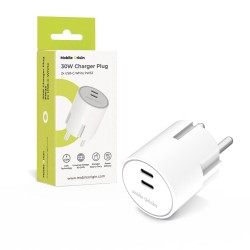 Încărcător Retea Mobile Origin PW33, 30W, 2x USB-C, Alb
