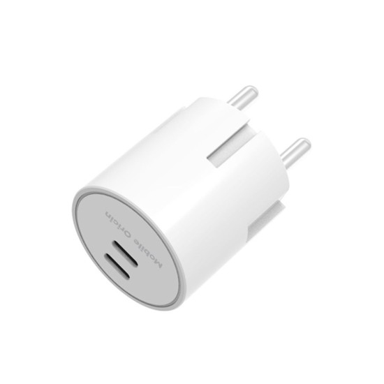 Încărcător Retea Mobile Origin PW33, 30W, 2x USB-C, Alb (S23, MO-PW33-WHT) by www.silkase.ro