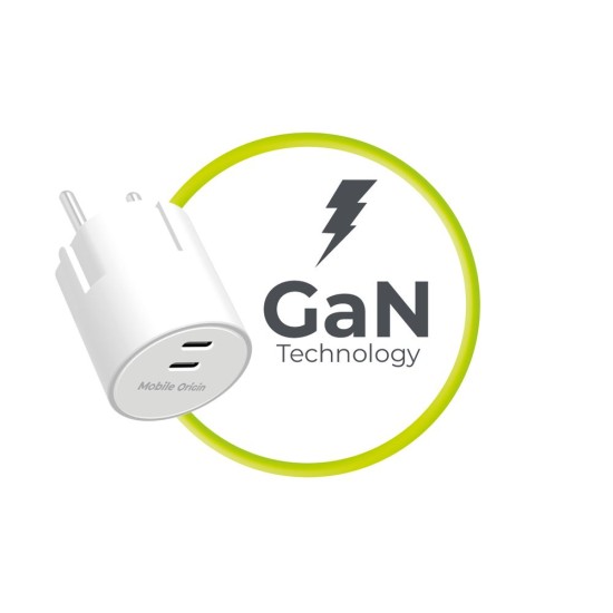 Încărcător Retea Mobile Origin PW33, 30W, 2x USB-C, Alb (S23, MO-PW33-WHT) by www.silkase.ro