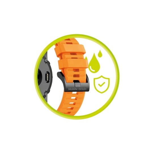 Curea Silicon Mobile Origin Easy Strap pentru Garmin ES2, 20mm, Orange (Ingredi, MO-ESS-20-ORG) by www.silkase.ro