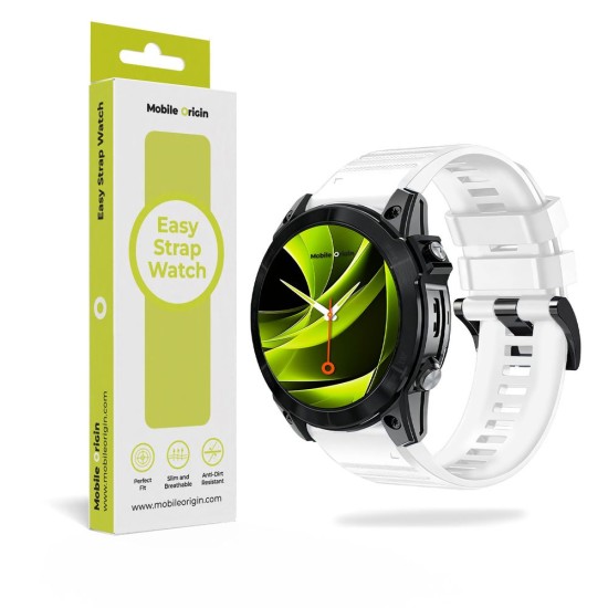 Curea din Silicon Mobile Origin Easy Strap pentru Garmin ES2, 20mm, Alb (Ingredi, MO-ESS-20-WHT) by www.silkase.ro
