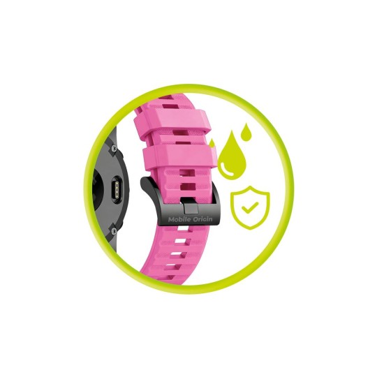 Curea din Silicon Mobile Origin Easy Strap pentru Garmin ES2, 20mm, Roz (Ingredi, MO-ESS-20-PNK) by www.silkase.ro