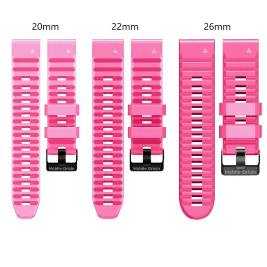 Curea din Silicon Mobile Origin Easy Strap pentru Garmin ES2, 20mm, Roz (Ingredi, MO-ESS-20-PNK) by www.silkase.ro