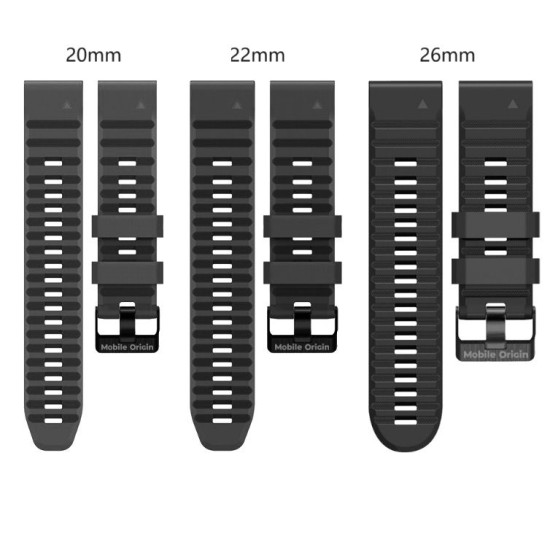 Curea Mobile Origin Easy Strap Quick Fit pentru Garmin ES2, 22mm, Negru (Ingredi, MO-ESS-22-BLK) by www.silkase.ro