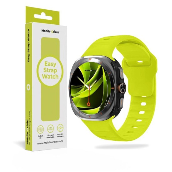 Curea Mobile Origin Easy Strap din Silicon pentru Galaxy Watch Ultra 47mm, Fluorescence Yellow (Ingredi, MO-SGWU-FYLW) by www.silkase.ro