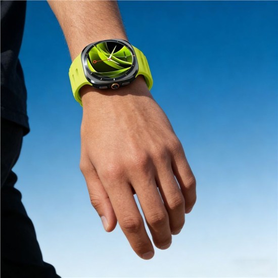 Curea Mobile Origin Easy Strap din Silicon pentru Galaxy Watch Ultra 47mm, Fluorescence Yellow (Ingredi, MO-SGWU-FYLW) by www.silkase.ro