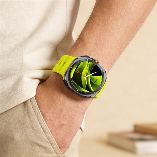 Curea Mobile Origin Easy Strap din Silicon pentru Galaxy Watch Ultra 47mm, Fluorescence Yellow (Ingredi, MO-SGWU-FYLW) by www.silkase.ro