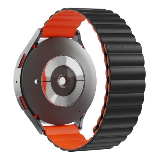 Curea Magnetică Mobile Origin Easy Strap pentru Ceas, 20mm, Black/Orange (Ingredi, MO-ESM20-BLK-ORG) by www.silkase.ro
