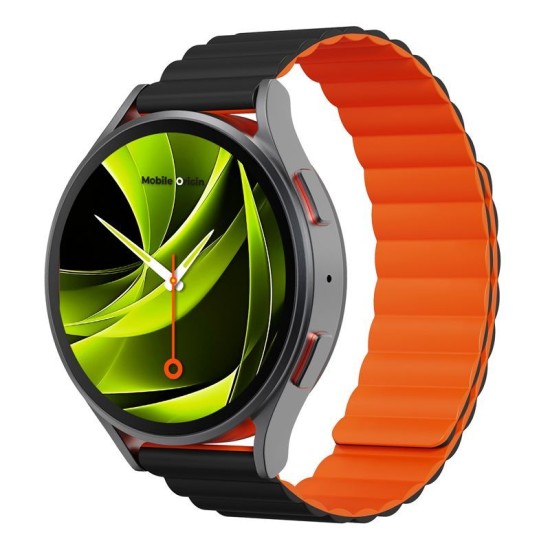 Curea Magnetică Mobile Origin Easy Strap pentru Ceas, 20mm, Black/Orange (Ingredi, MO-ESM20-BLK-ORG) by www.silkase.ro