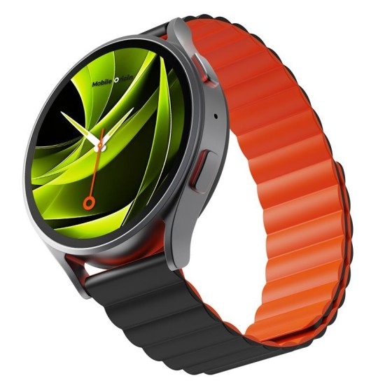 Curea Magnetică Mobile Origin Easy Strap pentru Ceas, 20mm, Black/Orange (Ingredi, MO-ESM20-BLK-ORG) by www.silkase.ro