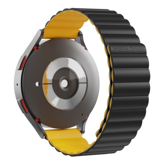 Curea Magnetică Mobile Origin Easy Strap pentru Ceas, 20mm, Black/Yellow (Ingredi, MO-ESM20-BLK-YLW) by www.silkase.ro