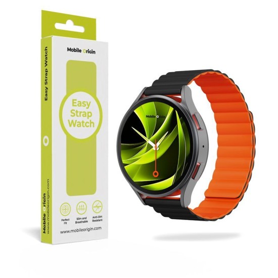 Curea Magnetică Mobile Origin Easy Strap 22mm, Negru/Portocaliu Curea Magnetică Mobile Origin Easy Strap 22mm, Negru/Portocaliu (Ingredi, MO-ESM22-BLK-ORG) by www.silkase.ro