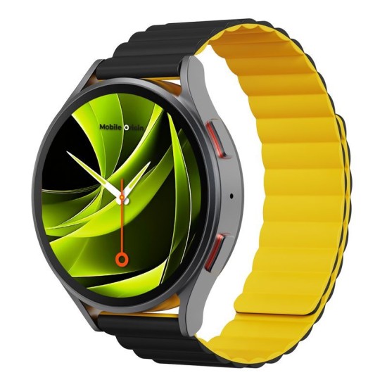 Curea Magnetică Mobile Origin Easy Strap pentru Ceas, 22mm, Negru/Galben (Ingredi, MO-ESM22-BLK-YLW) by www.silkase.ro
