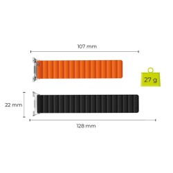 Curea Magnetica Mobile Origin Easy Strap pentru Samsung Galaxy Watch 8, Black/Orange Curea Magnetica Mobile Origin Easy Strap pentru Samsung Galaxy Watch 8, Black/Orange