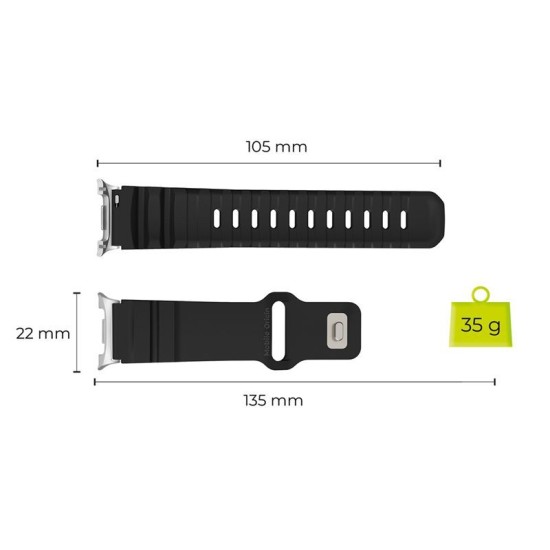 Curea Mobile Origin Easy Strap pentru Samsung Galaxy Watch 8, Black (Galaxy Watch 8, MO-GW8-BLK) by www.silkase.ro