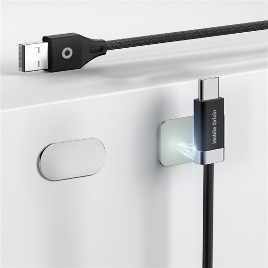 Cablu de Date și Încărcare Magnetic Mobile Origin StayCable, USB-C la USB-A, 27W, 1.5m, CB6 (Ingredi, MO-27WMS-CB6) by www.silkase.ro