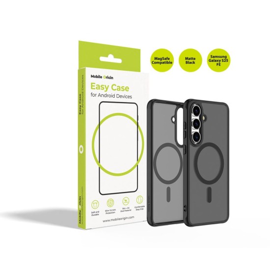 Husă Mobile Origin Easy Case pentru Samsung Galaxy S25 FE, MagSafe, Matte Black (S25 FE, MO-HYMBL-GS25FE) by www.silkase.ro