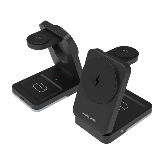 Stație de Încărcare 3-în-1 Mobile Origin PW28, Pliabilă, cu Lumină, Negru Stație de Încărcare 3-în-1 Mobile Origin PW28, Pliabilă, cu Lumină, Negru (Încărcătoare Wireless, MO-FCHS-PW28-BLK) by www.silkase.ro