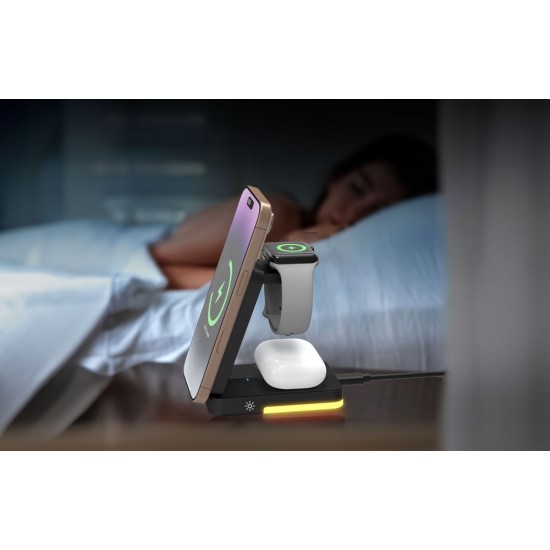 Stație de Încărcare 3-în-1 Mobile Origin PW28, Pliabilă, cu Lumină, Negru Stație de Încărcare 3-în-1 Mobile Origin PW28, Pliabilă, cu Lumină, Negru (Încărcătoare Wireless, MO-FCHS-PW28-BLK) by www.silkase.ro